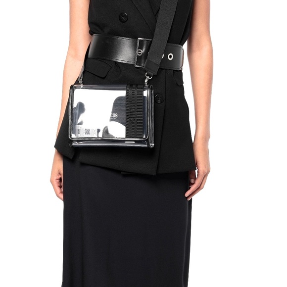 ⭐️ GCDS ⭐️MADE IN ITALY LEATHER TRANSPARENT CROSSBODY BAG W/DETACHABLE STRAP - Picture 4 of 17
